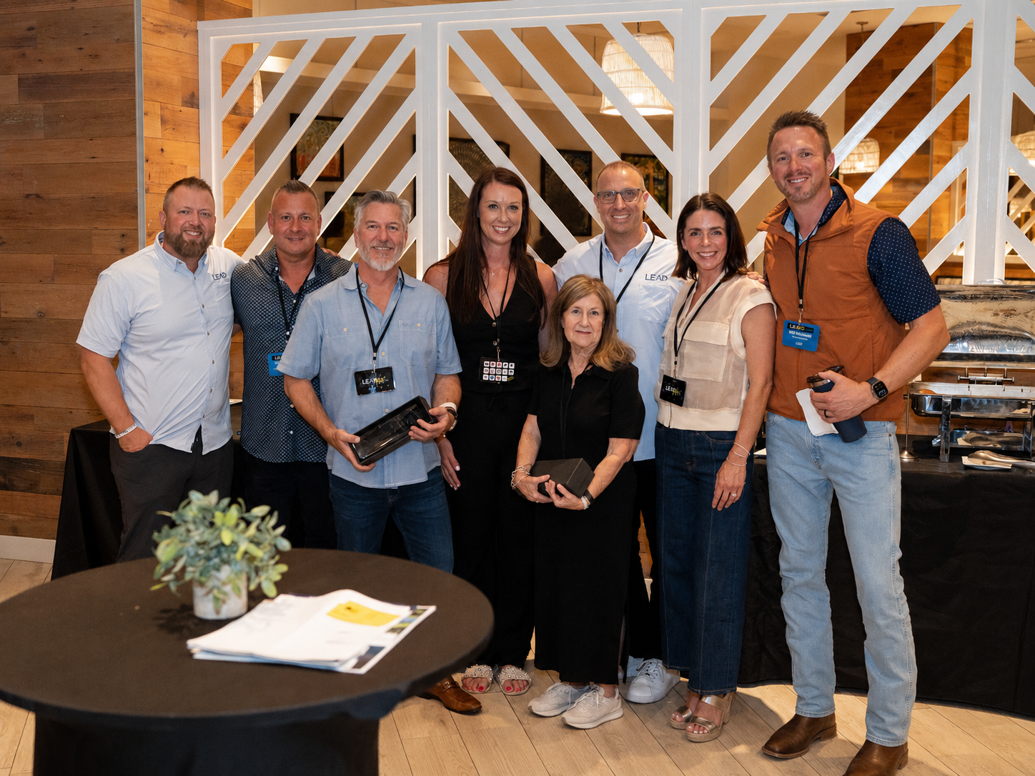 The Leap Distributors sales team together at a company event