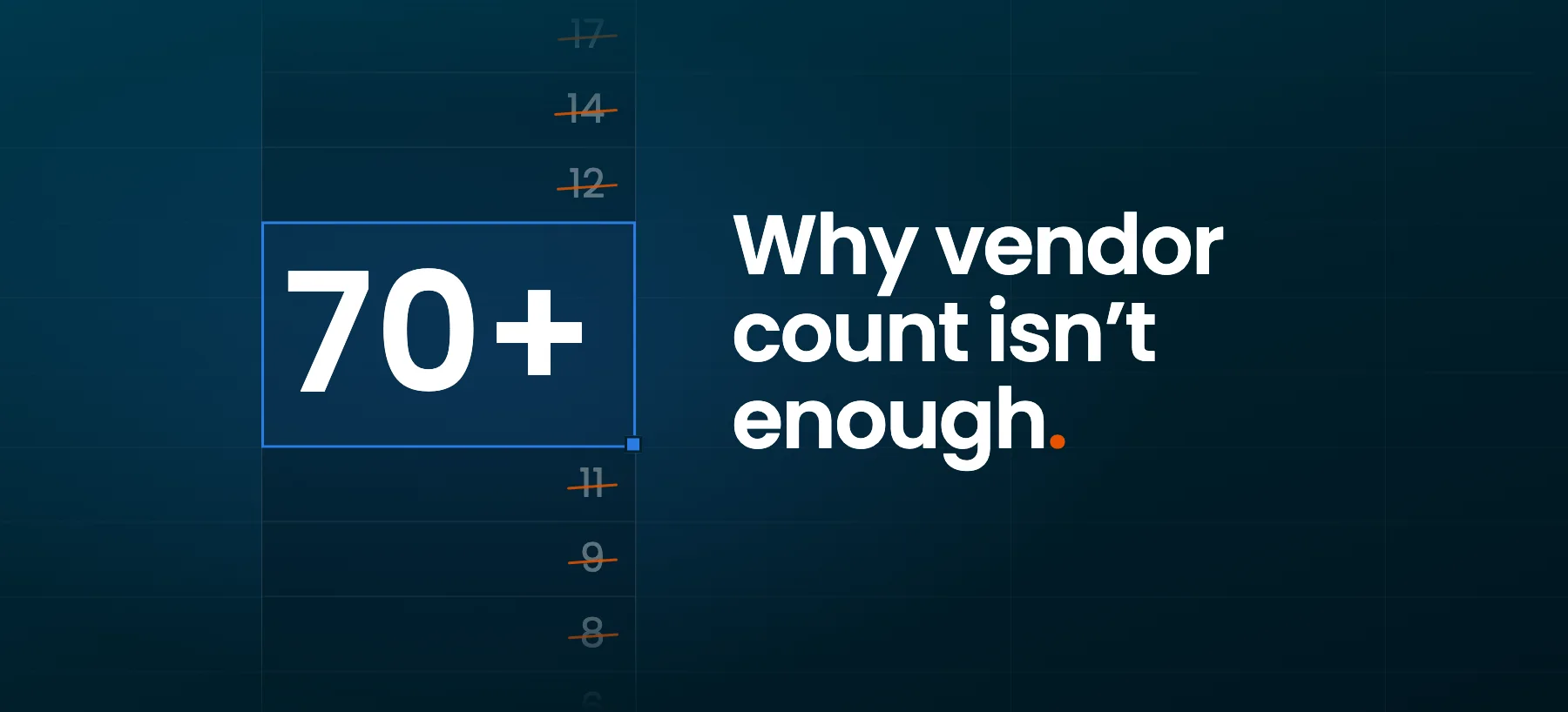 A column of crossed-out numbers with one number left standing.