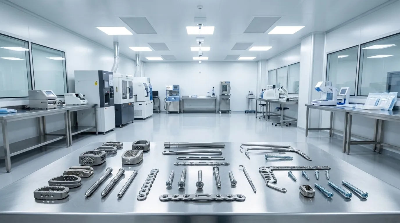 Robotic precision machining of titanium orthopedic implants in a medical device facility